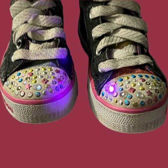 Skechers Twinkle Toe Pop Princess Butterfly High Tops Size 12.5 - Picture 4 of 9
